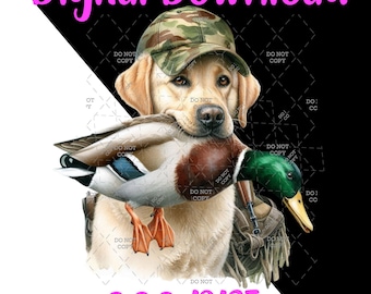 Duck | Hunting | Yellow Labrador | Camo | Digital Download | png file