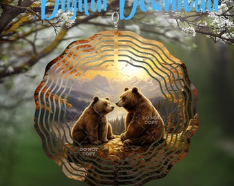 Bears Wind Spinner - Digital Design - Download - png file