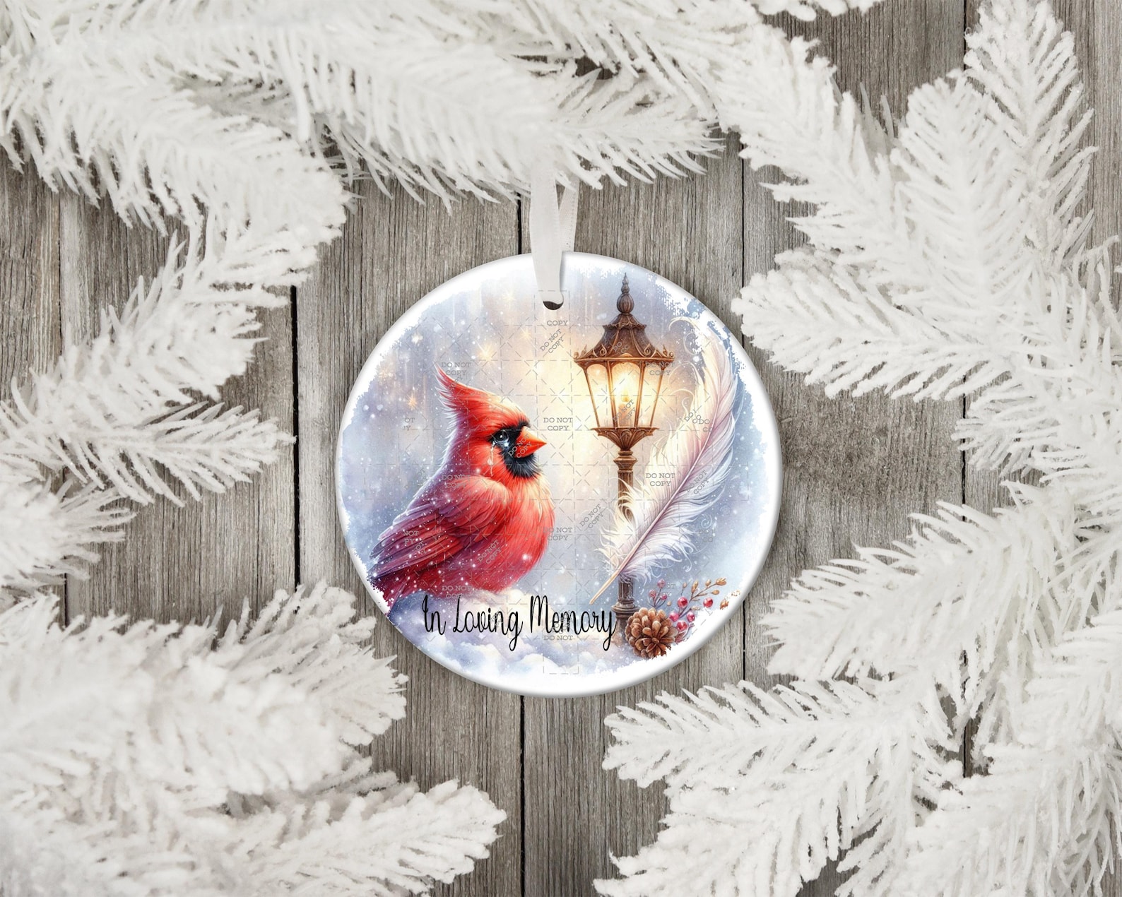 Cardinal in Loving Memory Memorial Ornament PNG | Personalized Ornament ...