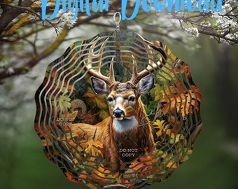 Fall Deer Wind Spinner - Digital Design - Download - png file