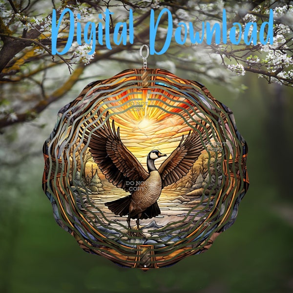 Stained Glass Canadian Goose Spinner - Digital Design - Download - png file