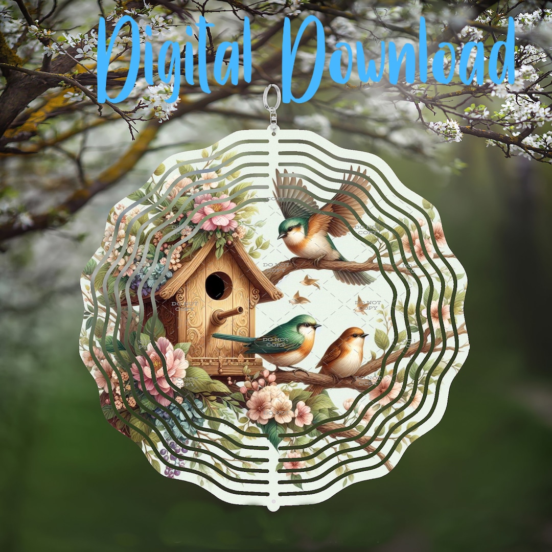 Spring Wind Spinner Spring Birds Wind Spinner - Digital Design - Download - Png File - Etsy