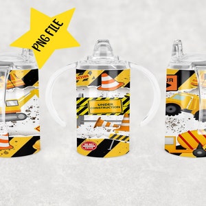 kids construction truck 12 oz sippy - Sublimation tumbler Digital Design - Digital Download - png file