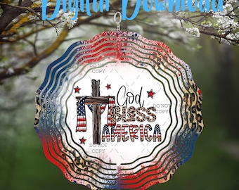 God Bless America Wind Spinner - Digital Design - Download - png file