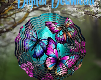 Vibrant Butterfly Spinner - Digital Design - Download - png file