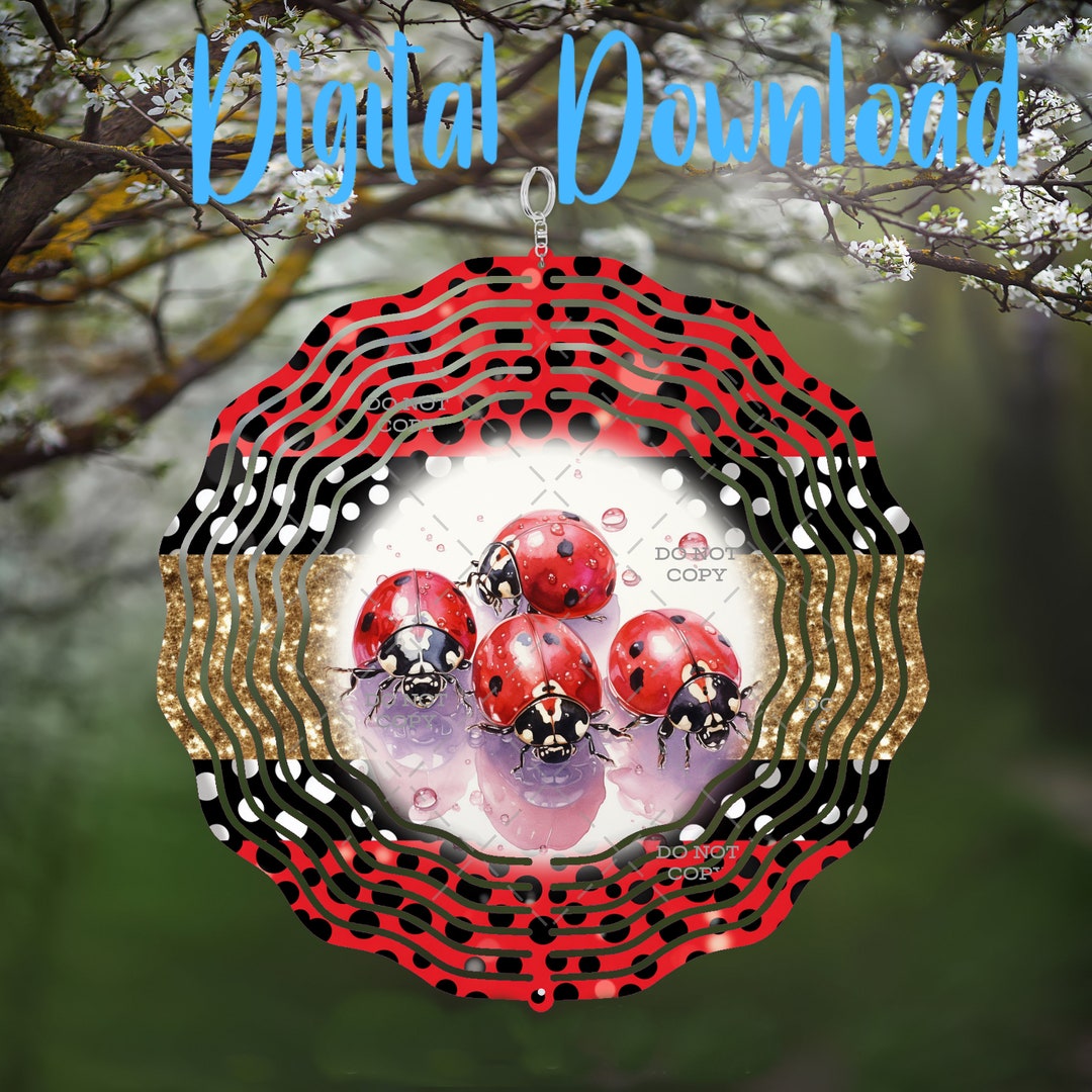 Ladybug Wind Spinner Digital Design Download Png File Etsy