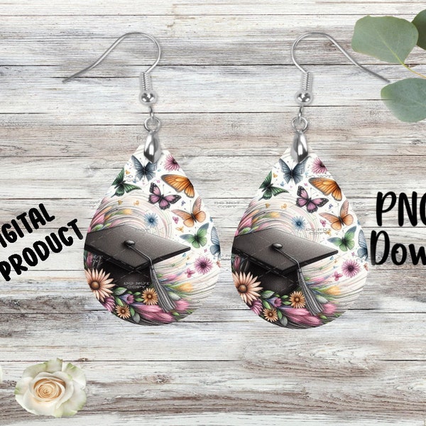 Graduation - Sublimation Earring Designs Template - PNG - Instant Digital Download