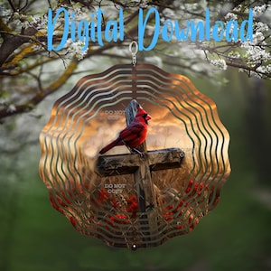 Cardinal Cross Wind Spinner - Digital Design - Download - png file