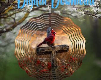 Cardinal Cross Wind Spinner - Digital Design - Download - png file