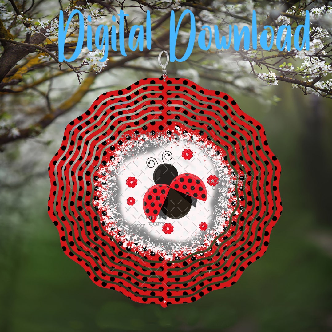 Ladybug Wind Spinner Digital Design Download Png File Etsy