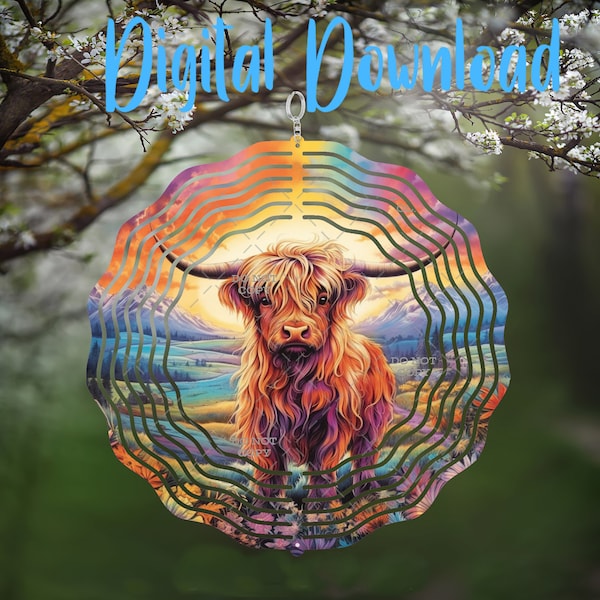 Highland Cow Spinner - Digital Design - Download - png file