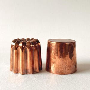 Two Small Antique or Vintage Copper Pudding or Jelly Moulds