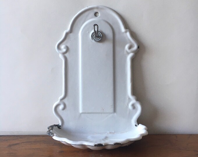 Vintage White. Enamel Soap Dish Etsy