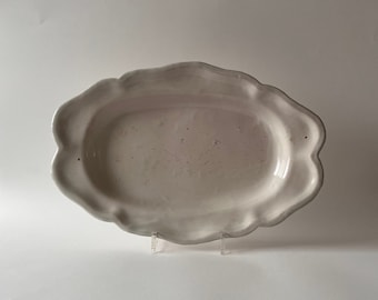 18th Century Antique French White Moustiers Platter