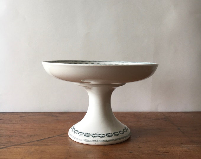 Antique French White Ironstone Cake Stand by Sarreguemines Etsy