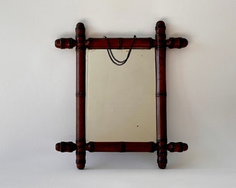French Antique Faux Bamboo Mirror