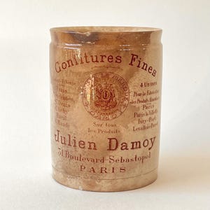 Antique French Julien Damoy Advertising Jam Pot