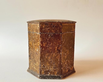 French Wooden Box with Hand Painted Dogs, 19th Century