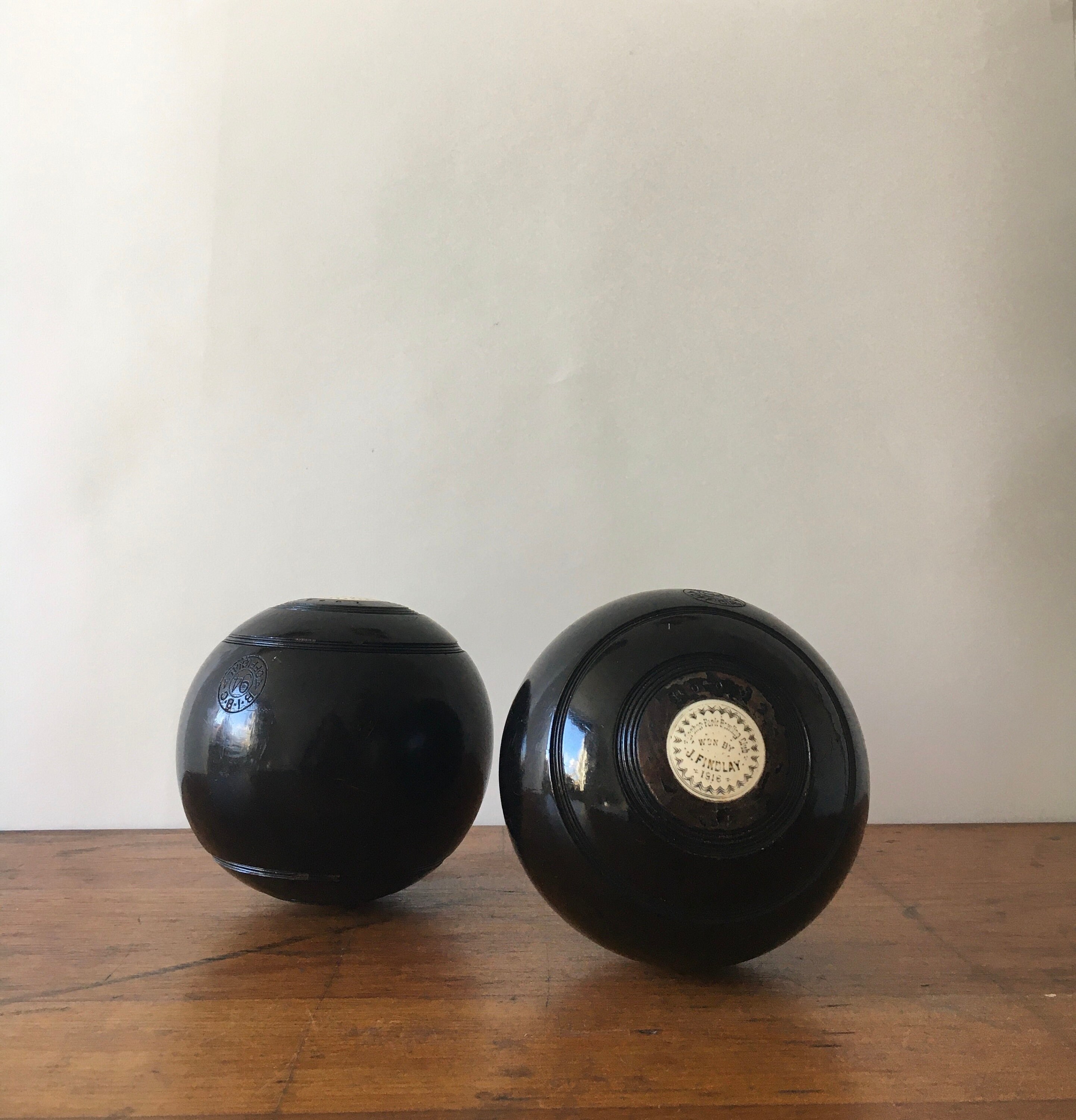 A Pair of Antique Wooden Bocce Balls or Lawn Bowling Balls Etsy