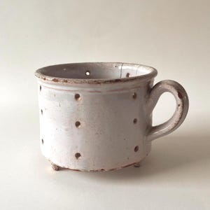 French Antique White Faience Strainer, 19th Century