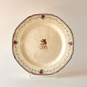 Antique 18th Century Turner Hand Painted Creamware Plate with Coat of Arms.