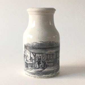 Very Rare Antique Ironstone Mustard Pot Shakespeare Memorial