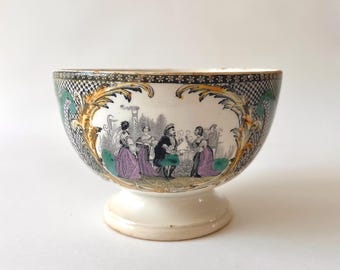Antike französische Cafe au Lait Schale von Choisy le Roi, 19. Jh.