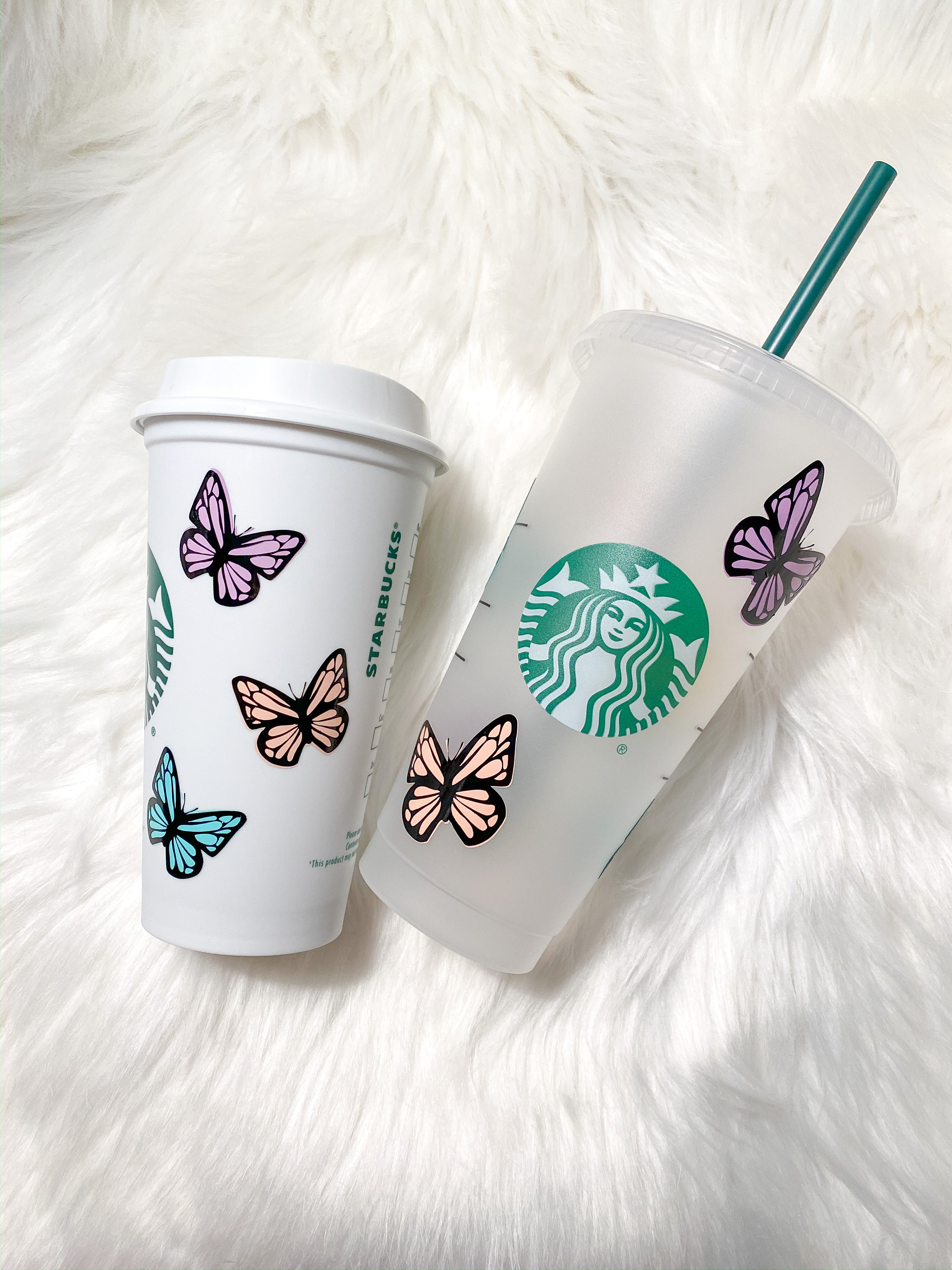 Butterfly Reusable Starbucks Cold Cup - PASTEL colors