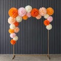 Party Decorations Tissue Paper Pom Pom 20 Pieces Set (Bright Orange)