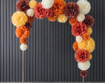 Juego de 20 pompones de papel de seda para decoración de fiestas (color terracota)