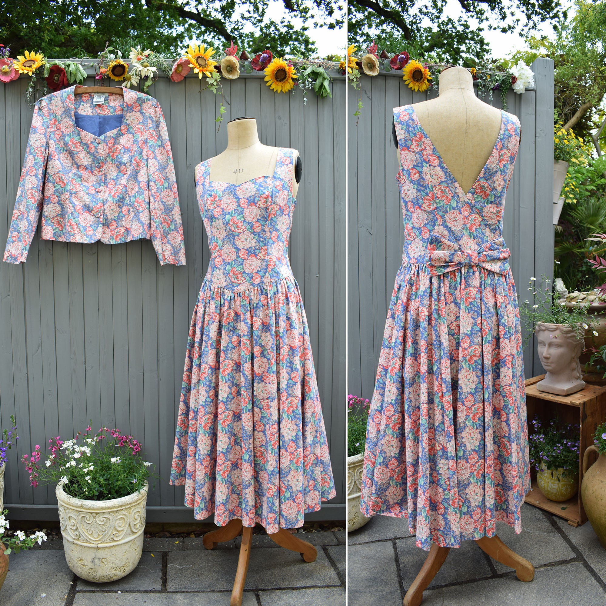 楽天 Summer Sleeveless Vintage Ashley Laura Bow With Dress Cotton ワンピース