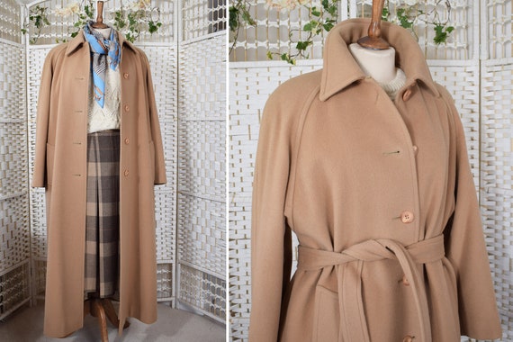DAKS Camel Full Length Oversized Belted Coat | 198