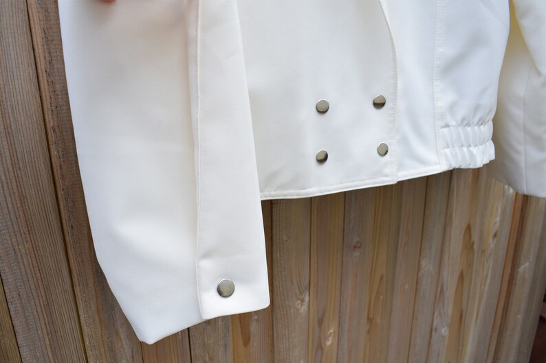 1980s Cream White Oversized Day Jacket Lightweight Jacket 80s Jacket St Michael image 5