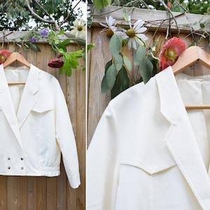 1980s Cream White Oversized Day Jacket Lightweight Jacket 80s Jacket St Michael image 1