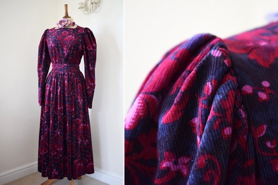 Laura Ashley Needlecord Corduroy Purple Floral Pra