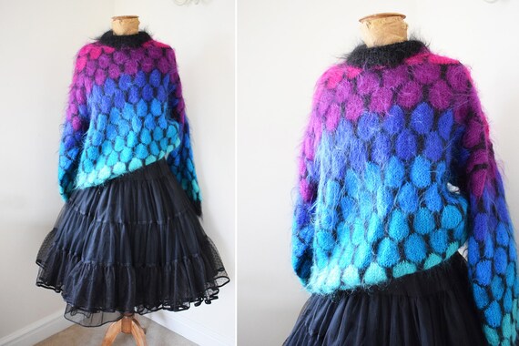 1980s Mohair Oversized Chunky Knit Sweater | Rainb