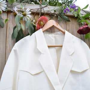 1980s Cream White Oversized Day Jacket Lightweight Jacket 80s Jacket St Michael image 6