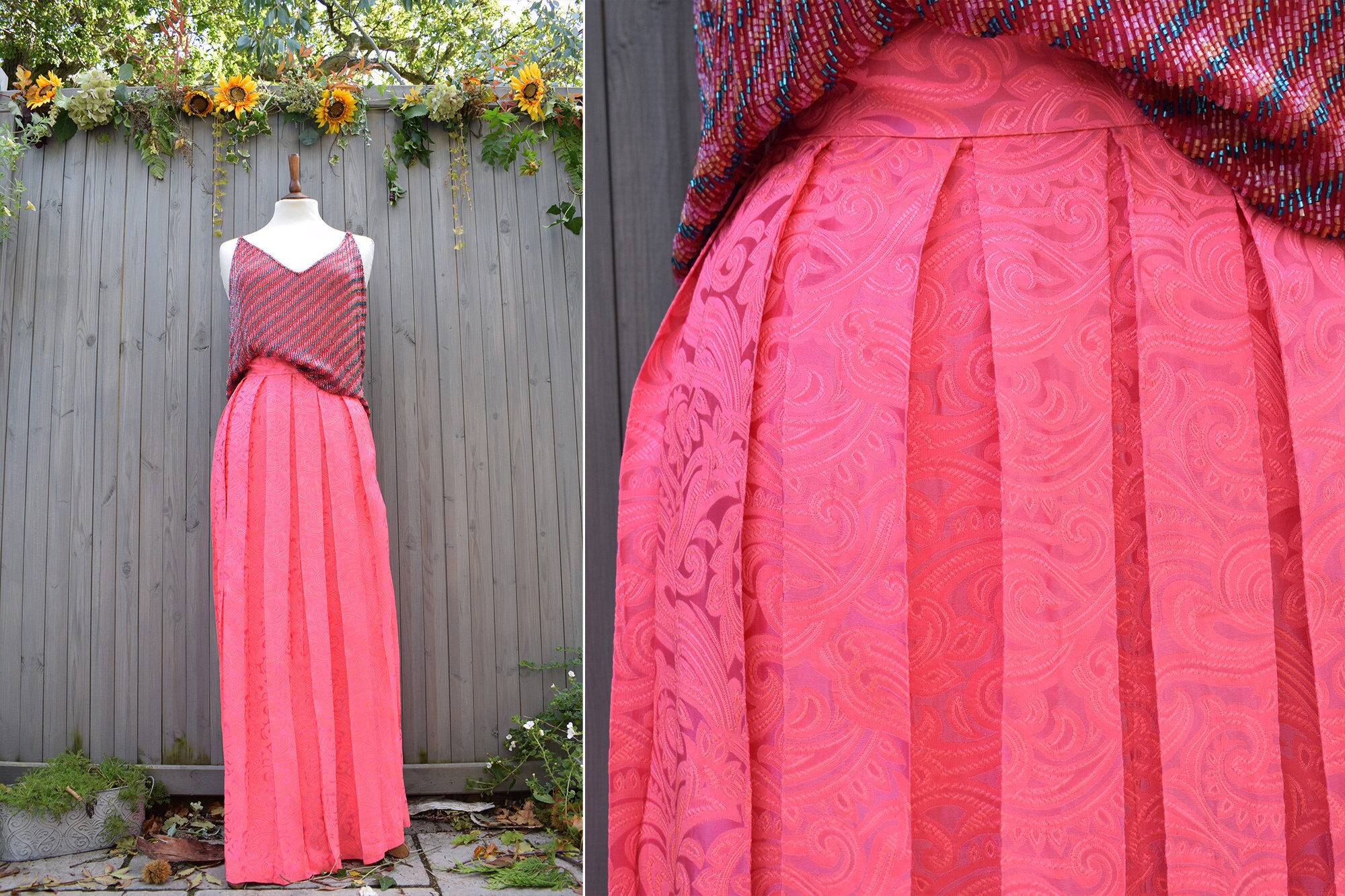 Pink Brocade Skirt Etsy Israel