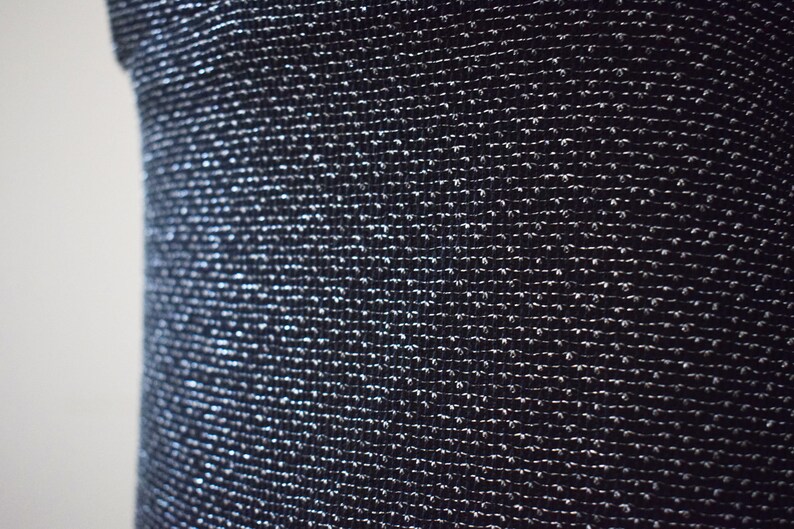 1970s Cocktail Dress Black Silver Lurex Maxi Halterneck