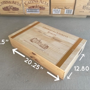 Rustic Wood Wine Box Crate, 6-Bottle Storage & Decor