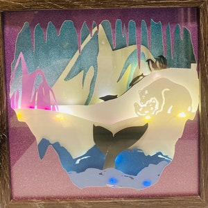 Nostalgic Winter holiday Shadow Box Design- 3D Paper Cut Template Light Box SVG Digital Download Files