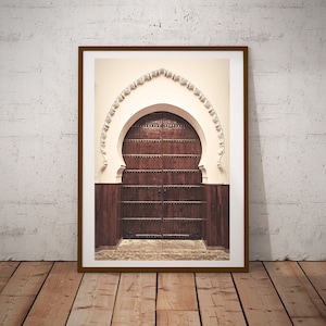 Moroccan Door Print, Morocco Travel Poster, Vertical Architecture Decor, Fine Art Photography, Moroccan Arch, Arabic Door, Boho Modern Print