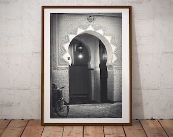 Moroccan Decor, Morocco Door Art Print,  Architecture Print, Fine Art Photography, Black And White, Romantic Wall Art, Travel Gift for Her