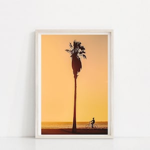 Fahrrad Poster, Palme Wand Kunst, Fahrrad Poster, Küsten Dekor, Ocean Beach Art, Fine Art Fotografie, Fahrrad Liebhaber Geschenk, Boho Wohnkultur