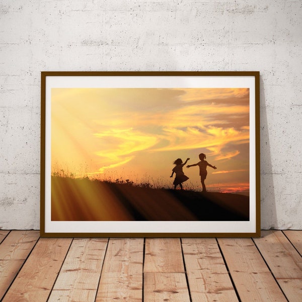 Romantic Dance Print, Love Story Poster, Boy And Girl Wall Decor, Fine Art Photography, Romance Wall Art, Gift for Her, Little Children Art