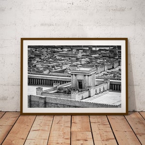 Second Temple, Solomon&#39;s Temple Print, Israel Poster, Holy Temple in Jerusalem Wall Art, Gift forJews, Bible Print, Model of Herod&#39;s Temple