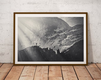 Rocky Mountains-foto, fine-art bergafdruk, minimalistisch landschap