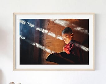 Buddhist Monk Portrait Print: Myanmar Fine Art Photography