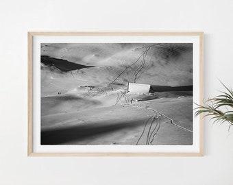 Winter Mountain Print, Black and White Landscape Photography