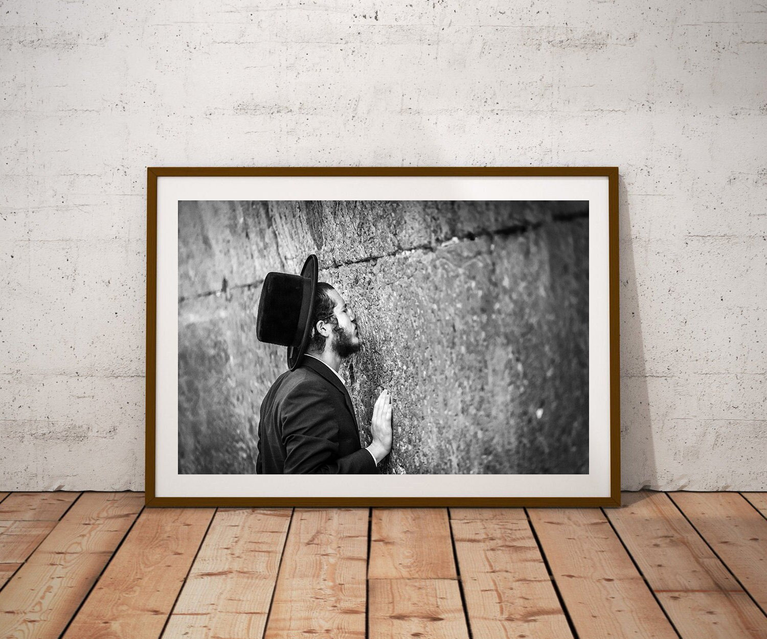 Jewish Man Praying on Western Wall, The Wailing Wall, Israel Print, Jerusalem Wall Art,  Wall Art Poster, Gift forJews, Judaism Photography